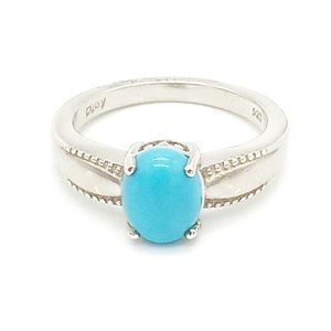 Sleeping Beauty Turquoise Ring in Platinum Over Sterling Silver, Size 7